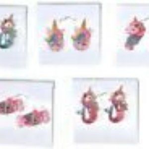 UNICORN GLITTER Stud Post Earrings Jewelry Set of 5 - Handmade USA